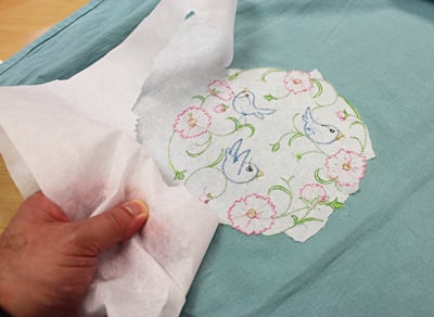 The Back of Embroidery on a Flour Sack Towel –