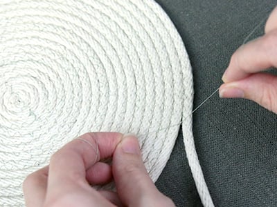 How to Embroider on a Cotton Clothesline Rope Basket - The Birch