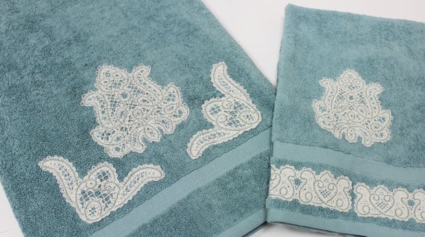 Idil Towel Set Luxury Decorative Towels Embroidery Lace Towels