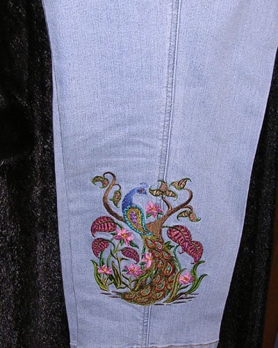 Peacock Embellishment, Machine Embroidery Designs