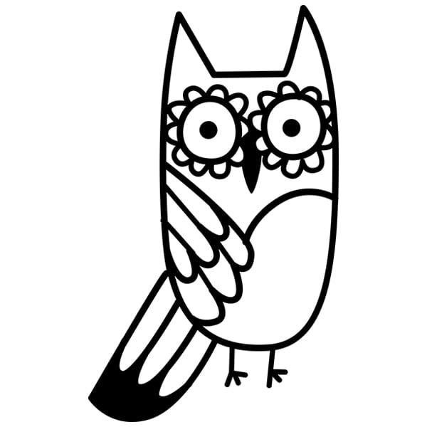 cute owls clip art black and white