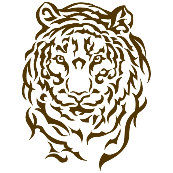 tribal tiger head drawing