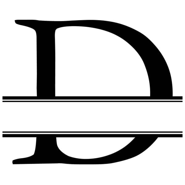 Monogram Alphabet - D [SVG, DXF] | Cutting Machine & Laser Cutting ...