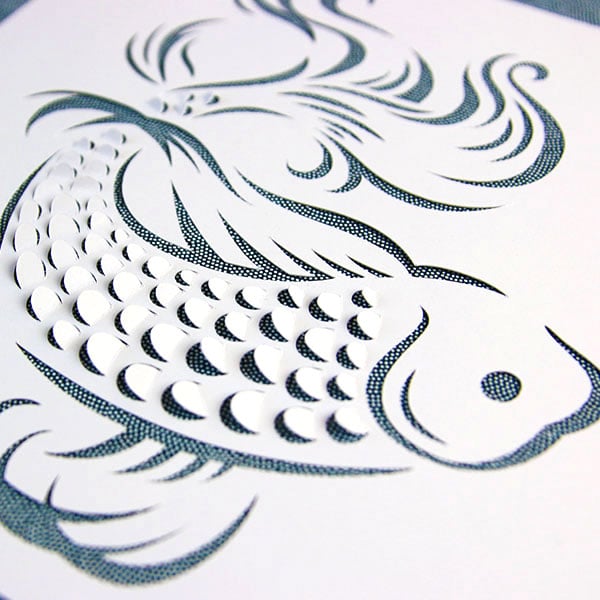 how to draw a fish by paper cutting, paper cutting art
