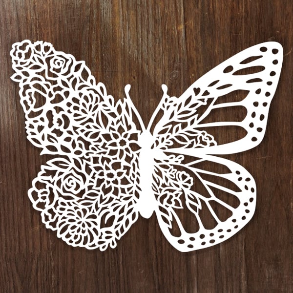 Butterfly Outline SVG Cut File, Butterfly Stencil Svg, Butterflies Svg, Monarch Butterfly Svg