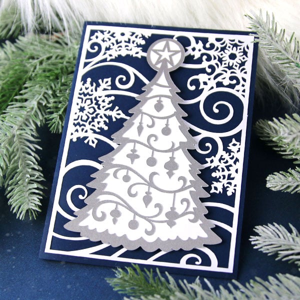 Papercut Layered Christmas Tree Card [SVG] | Cutting Machine & Laser