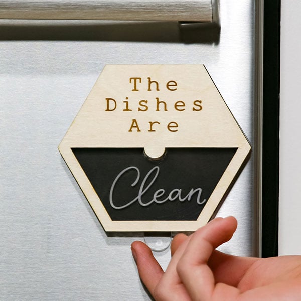 Dishwasher Magnet, Clean Dirty Magnet, Clean Dishes, Dirty Dishes,  Dishwasher Label, Wood Magnet, Hexagon Magnet 