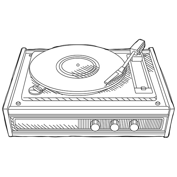 Record Player Etching [SVG, DXF] | Cutting Machine & Laser Cutting ...