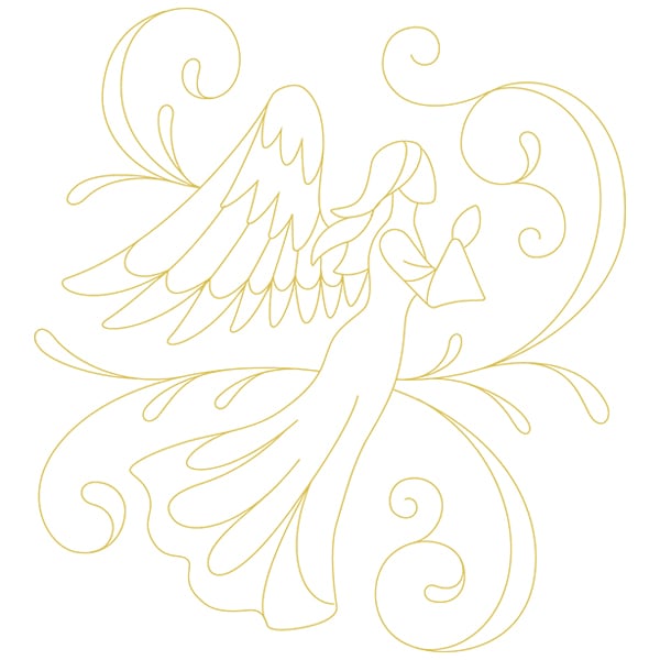 angel outline drawing