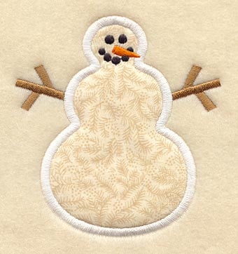 Melting Snowman Applique Embroidery Design