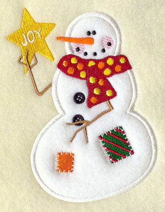 Melting Snowman Applique Embroidery Design