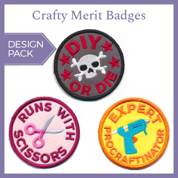 Scissors Merit Badge Embroidery Design
