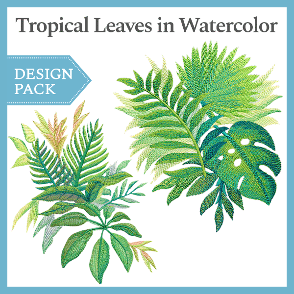 A Tropical Leaves in Watercolor Design Pack - Lg
