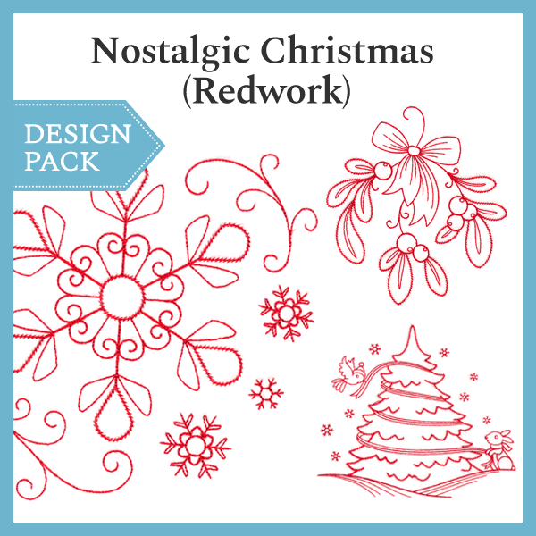 A Nostalgic Christmas (Redwork) Design Pack - XXL