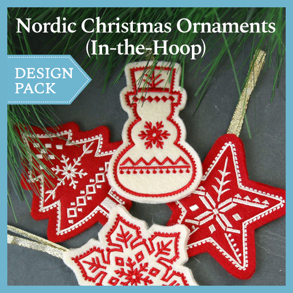 Scandi Hoops Mini Ornaments, cross stitch pattern, by Tapestry Barn