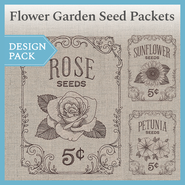 A Flower Garden Seed Packets Design Pack - Md