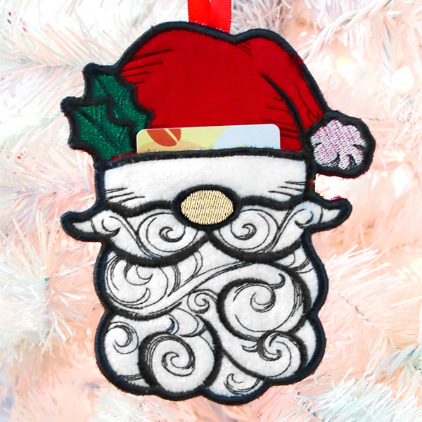 Christmas Embroidery Ideas In The Hoop - Santa Gift Bag