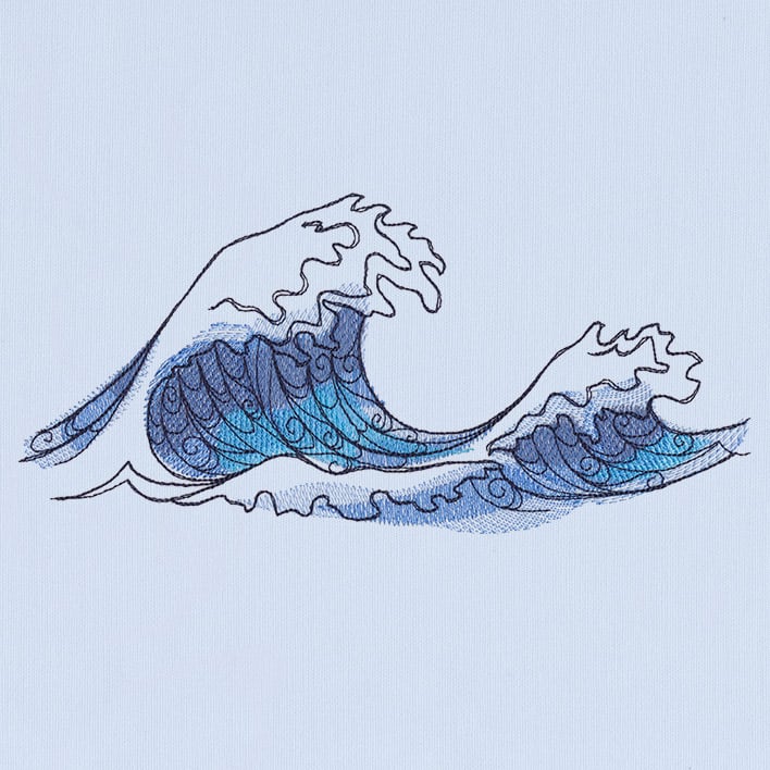 blue waves drawing