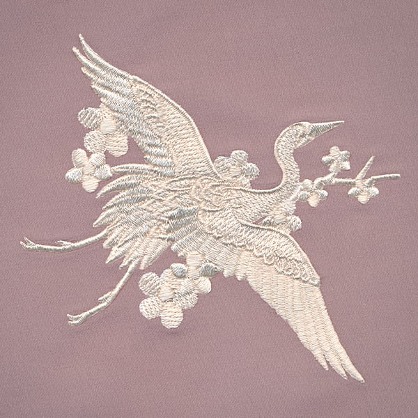 Premium Embroidery Design: Okinawa Crane with Bamboo3 sizes