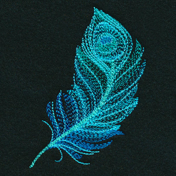 Digital illustration showcasing detailed peacock feather patterns