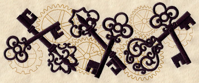 Antique Keys Embroidery Design