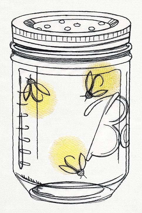 fireflies in a jar drawing