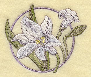 Easter Lilies  Embroidery flowers, Easter lily, Machine embroidery patterns