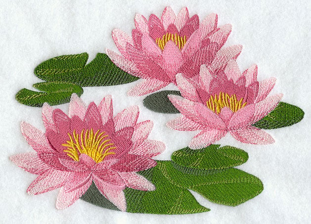 Embroidery design - Water lily, Lake wildlife by Embrighter
