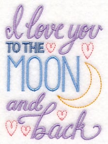 Love You To The Moon Sampler with Hoop Frame by Design Works