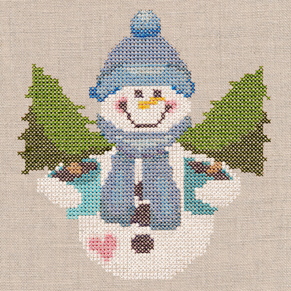 Country Christmas Snowman - Christmas Trees (Cross Stitch)