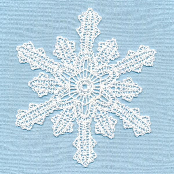 Lace Serene Snowflake Small Battenburg Handmade FSL Embroidery Table Decor  Holiday Home Decor Embellishment Appliqué 