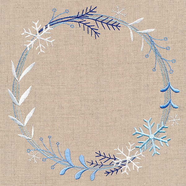 Finished Winter Wreath Embroidery With Frame