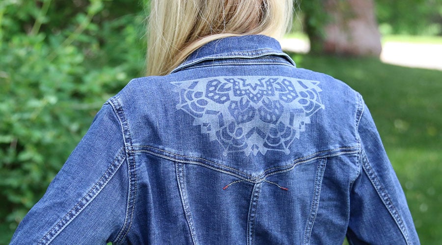 Engraving on Fabric - mandala on jacket