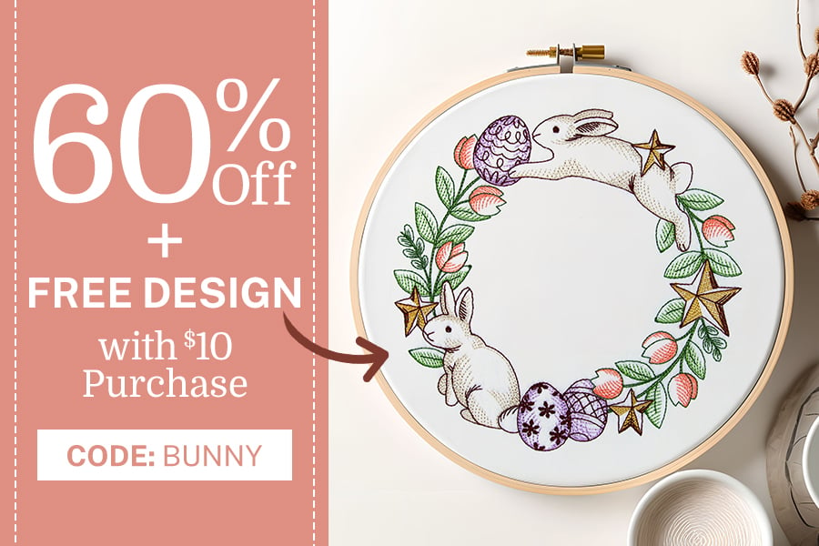 60% off + Free design with $10 purchase - code: BUNNY 