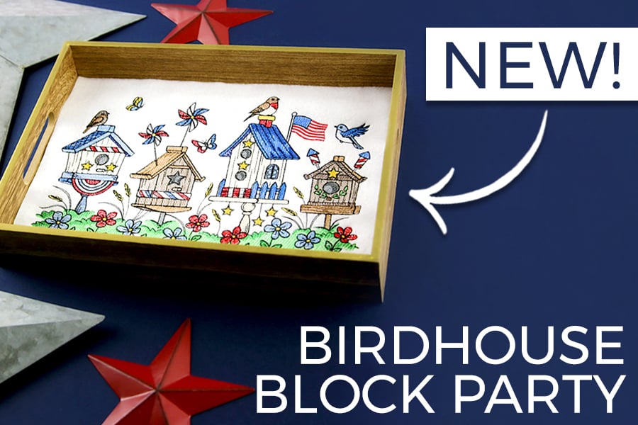New! Birdhouse block party design
