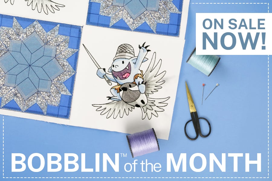 Bobblin™ of the Month - Now on Sale - Bobblin™ riding a chickadee