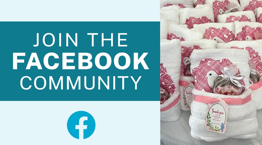 Join the Facebook Community - embossed chick on towel