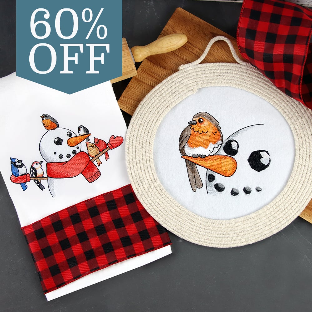 60% off selected sale - best of the best - snowmen designs one on a tea towel and one as a rope trivet