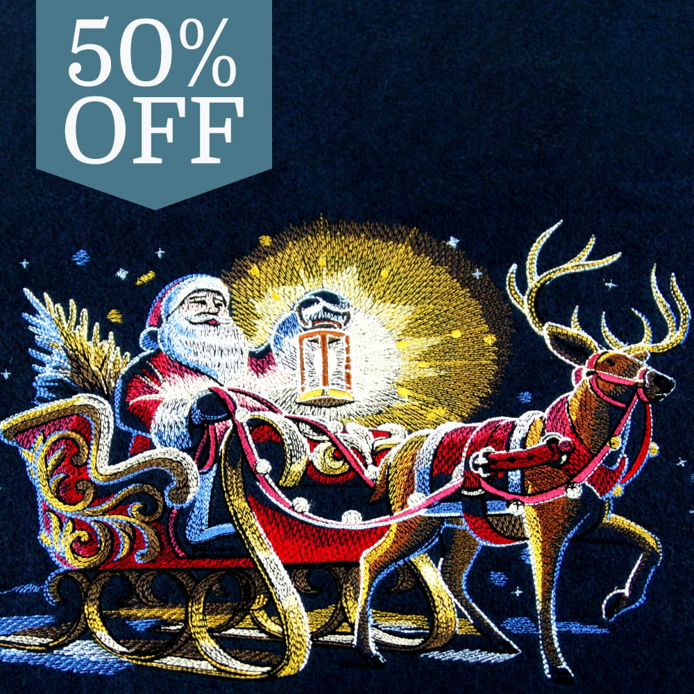50% off - Santa sleigh with reindeer 
