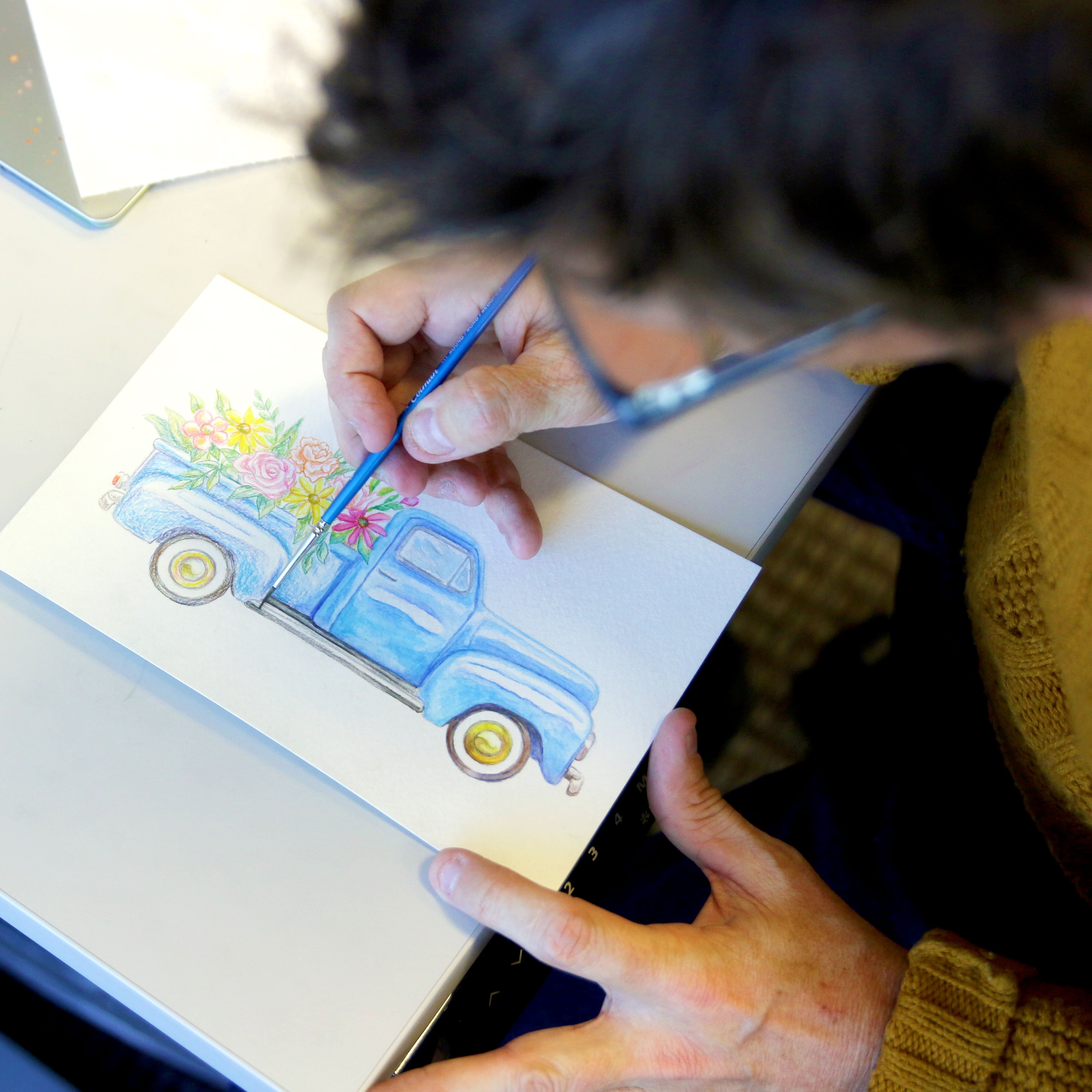Made by In-House Artists - artist drawing retro truck