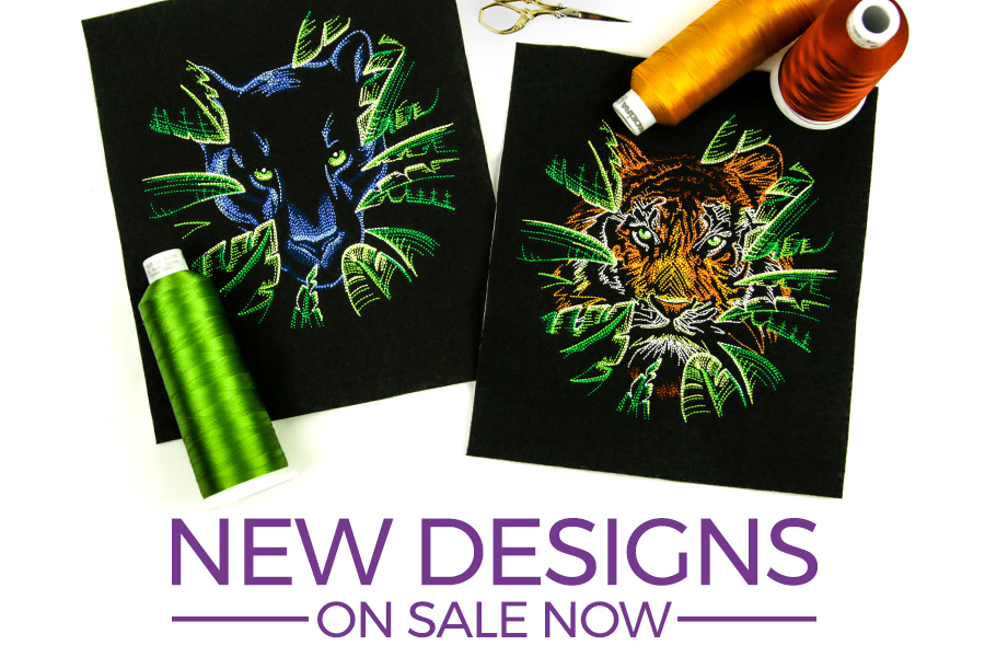 New designs - on sale now - image features: panther and tiger