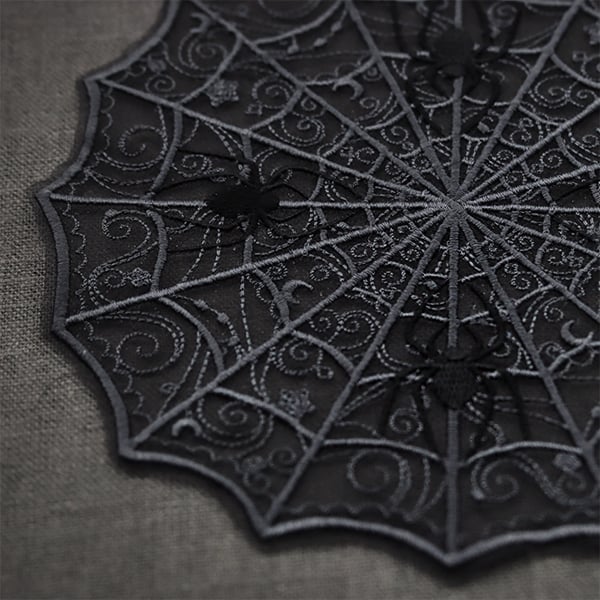 Halloween - image feature: Spiderweb lace doily 